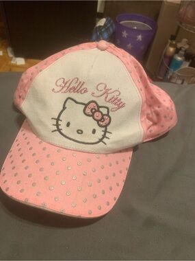 Hello Kitty Pink and White Polka Dot Baseball Cap